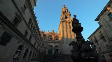 Cathedral of Santiago de Compostela, Galicia, Spain. High quality 4k footage