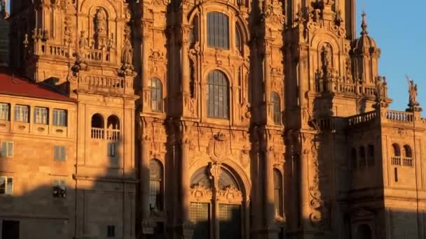 Καθεδρικός Ναός Του Santiago Compostela Γαλικία Ισπανία Υψηλής Ποιότητας Πλάνα — Αρχείο Βίντεο