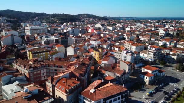 Vista Aérea Del Famoso Destino Turístico Grove Galicia España Imágenes — Vídeos de Stock