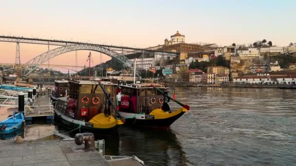 Porto Portugal February 2023 Scenic View Douro River City Oporto — Stock Video