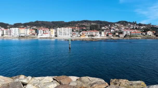 Panoramic View Sanxenxo Summer Famous Touristic Destination Galicia Spain High — ストック動画