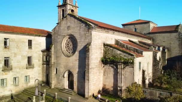 Aerial View Convent San Francisco Pontevedra Galicia Spain High Quality — ストック動画