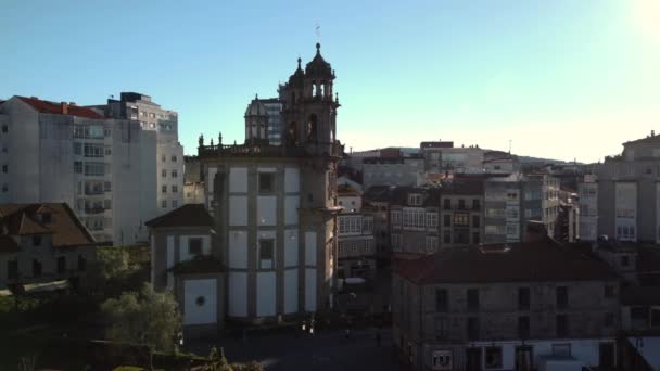 Αεροφωτογραφία Της Εκκλησίας Peregrina Στην Pontevedra Γαλικία Ισπανία Υψηλής Ποιότητας — Αρχείο Βίντεο