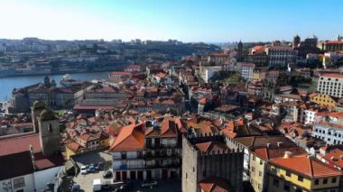 Panorama Skyline of Porto city, Portugal. High quality 4k footage