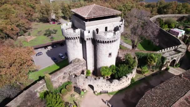 Vista Aérea Castillo Medieval Ciudad Abandonada Granadilla Extremadura España Imágenes — Vídeo de stock