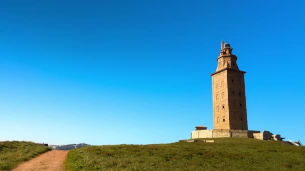 Torre Hércules Coruña Galicia España Imágenes Alta Calidad — Vídeos de Stock