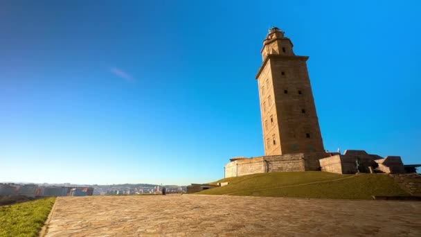 Torre Hércules Coruña Galicia España Imágenes Alta Calidad — Vídeos de Stock