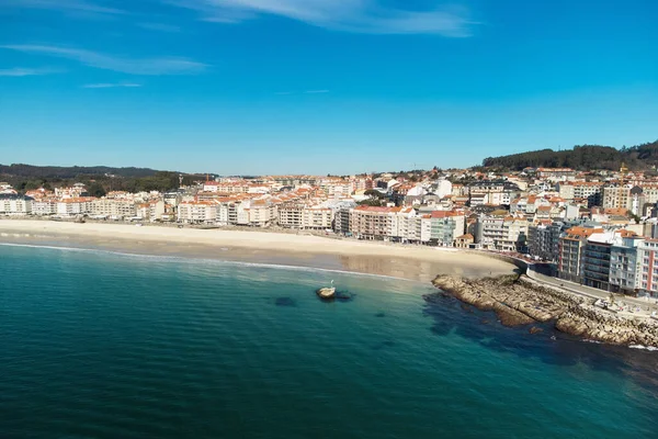 Uitzicht Vanuit Lucht Prachtige Badplaats Sanxenxo Galicië Spanje Hoge Kwaliteit — Stockfoto