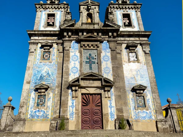 Πρόσοψη Εκκλησίας Του Αγίου Ildefonso Στο Πόρτο Πορτογαλία Υψηλής Ποιότητας — Φωτογραφία Αρχείου
