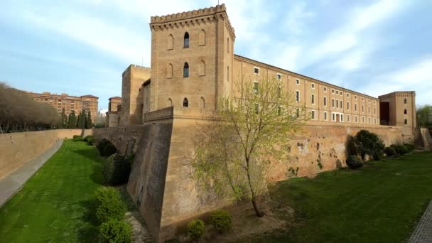 Aljaferia Palazzo Islamico Medievale Fortificato Saragozza Spagna Filmati Alta Qualità — Video Stock