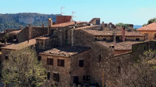 Деревня Сиурана Горах Каталонии Испания Высококачественные Кадры — стоковое видео