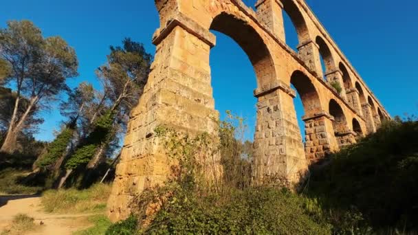 Acquedotto Romano Tarragona Spagna Filmati Alta Qualità — Video Stock