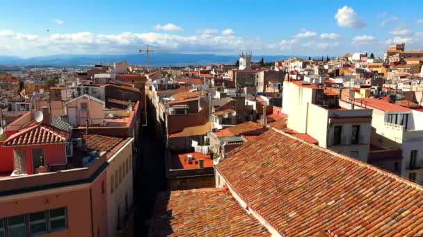 Tarragona Şehir Merkezi Katedral Panoraması Katalonya Spanya Yüksek Kalite Görüntü — Stok video