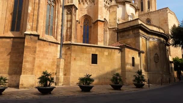 Facciata Della Cattedrale Tarragona Catalogna Spagna Filmati Alta Qualità — Video Stock