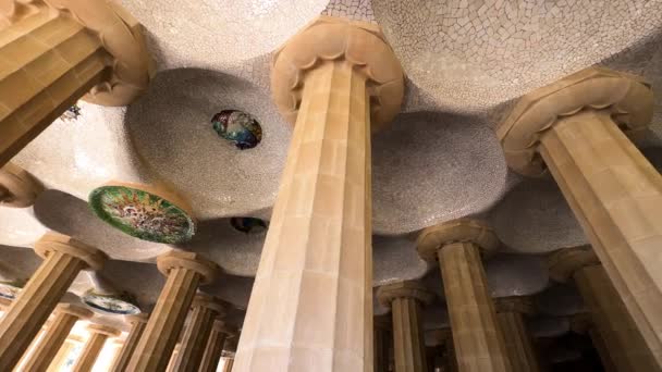 Park Guell Oleh Antonio Gaudi Barcelona Spanyol Rekaman Berkualitas Tinggi — Stok Video