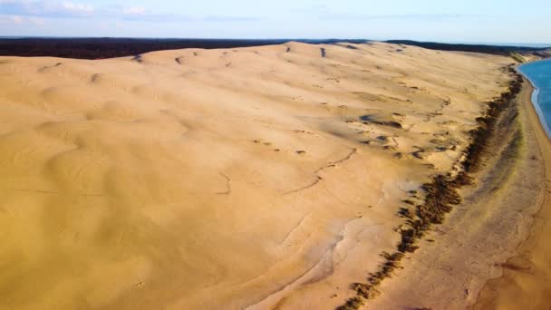 空中からの眺めデューン ヨーロッパで最も高い砂丘 アルカコン湾 アキテーヌ フランス 高品質4K映像 — ストック動画