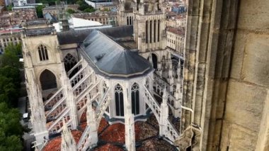 Bordeaux, Fransa 'daki Saint Andrew Katedrali' nin detaylarını kapatın. Yüksek kalite 4k görüntü