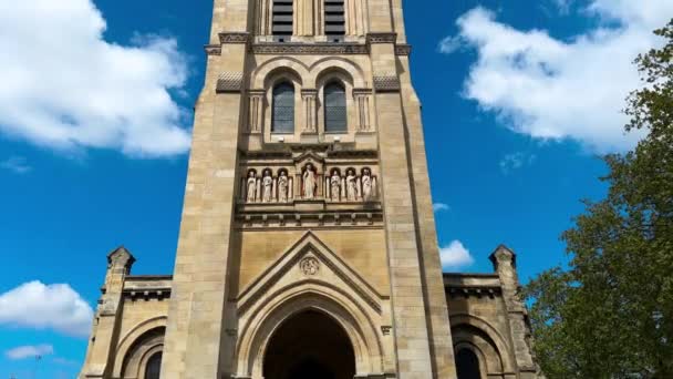 Die Kirche Sainte Marie Bastide Bordeaux Frankreich Hochwertiges Filmmaterial — Stockvideo