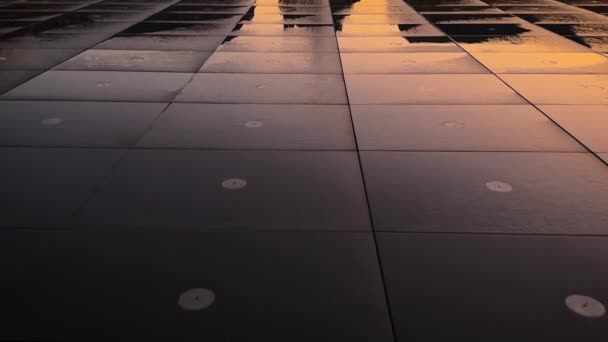 Panorama Icônico Place Bourse Com Bonde Fonte Espelho Água Bordéus — Vídeo de Stock