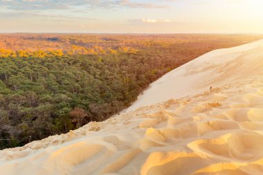 Dune du Pilat, Fransa 'nın Avrupa' daki en büyük kum tepesi. Yüksek kaliteli fotoğrafçılık.