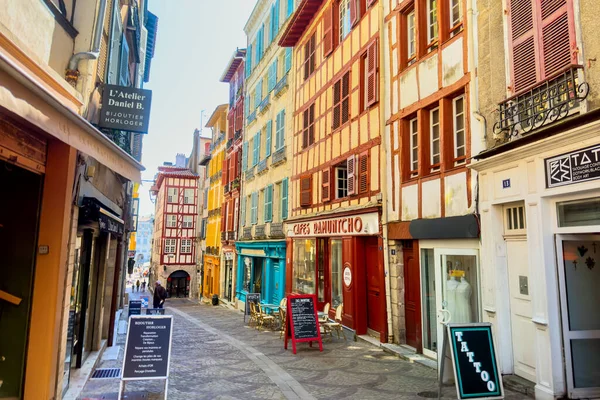 stock image Bayonne, France - April 18, 2023: Old buildings in Bayonne town, Aquitaine, France. High quality photography