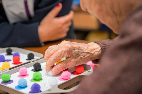Revalidatiecentrum Cognitieve Psychologische Tests Oudere Patiënten Alzheimers Ziekte Dementie Preventie Stockfoto