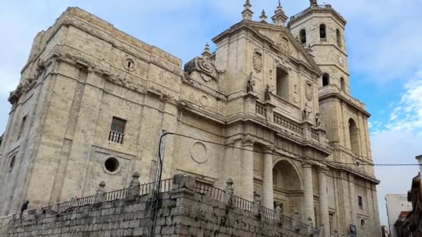 Die Kathedrale Der Stadt Valladolid Spanien Befindet Sich Der Innenstadt — Stockvideo