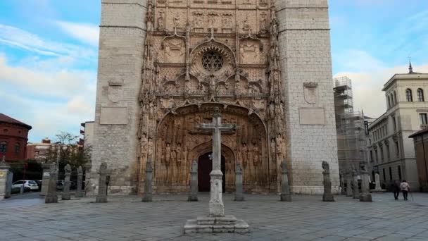 San Pablo Kirke Valladolid Spanien Facaden Bedste Eksempler Platersk Arkitektur – Stock-video
