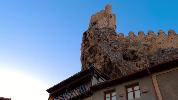 Vista Panorâmica Castelo Frias Pôr Sol Província Burgos Espanha Imagens — Vídeo de Stock