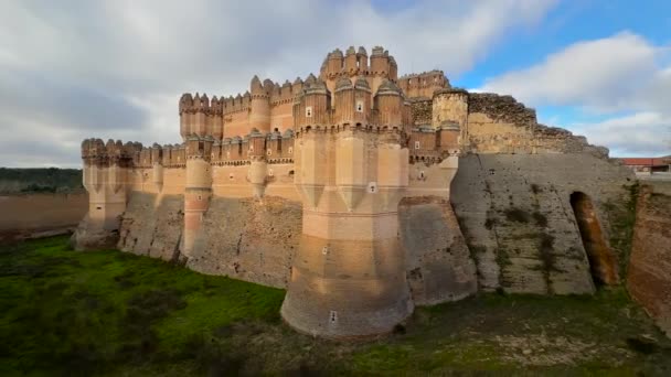 Coca Castle Befästning Som Byggdes Talet Och Ligger Coca Segovia — Stockvideo