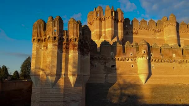 Kasteel Coca Spaans Coca Castle Een Fort Spaanse Provincie Segovia — Stockvideo