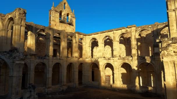 西班牙卡斯蒂利亚 里昂布尔戈斯圣玛丽亚 德里奥塞科修道院的废墟 高质量的4K镜头 — 图库视频影像