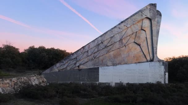 Burgos Hiszpania Stycznia 2024 Pomnik Reżimu Franco Zbudowany Zakończeniu Wojny — Wideo stockowe