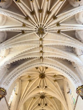 Burgos, Spain - March 13, 2023: Interior of Gothic monastery Cartuja de Miraflores in Burgos, Castilla y Leon, Spain. High quality photo clipart