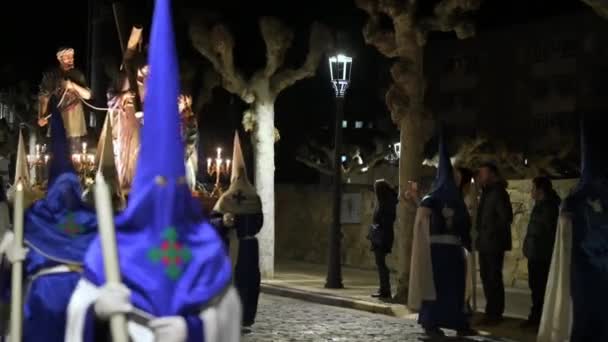 传统的西班牙圣周游行 高质量的4K镜头 — 图库视频影像