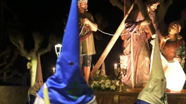 Tradiční Průvod Španělském Svatém Týdnu Vysoce Kvalitní Záběry — Stock video