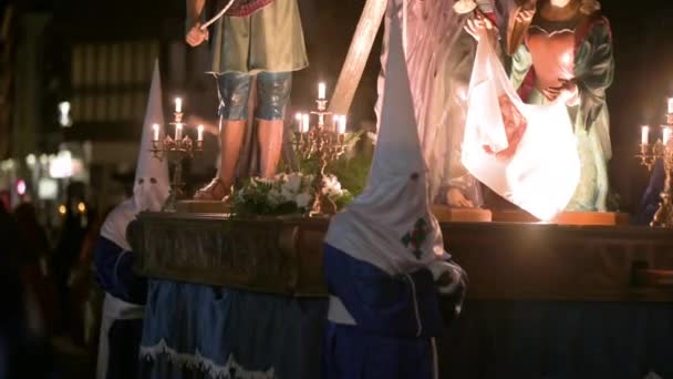Tradiční Průvod Španělském Svatém Týdnu Vysoce Kvalitní Záběry — Stock video