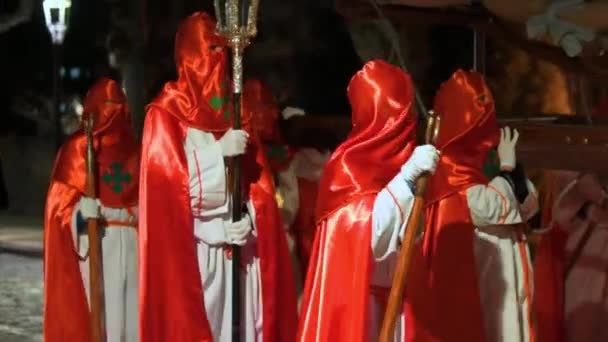 Traditionele Spaanse Heilige Week Processie Hoge Kwaliteit Beeldmateriaal — Stockvideo