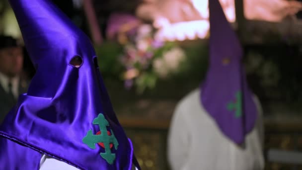Procession Traditionnelle Espagnole Semaine Sainte Images Haute Qualité — Video