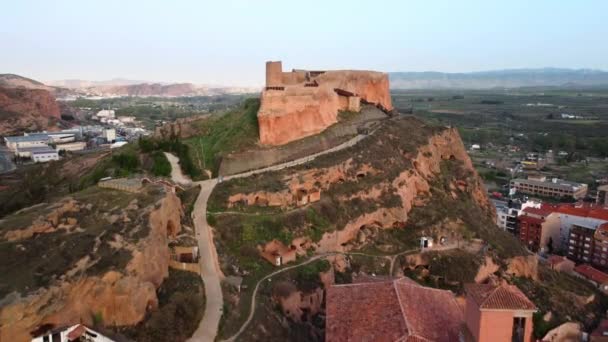 Αεροφωτογραφία Του Κάστρου Arnedo Στη Rioja Ισπανία Υψηλής Ποιότητας Πλάνα — Αρχείο Βίντεο
