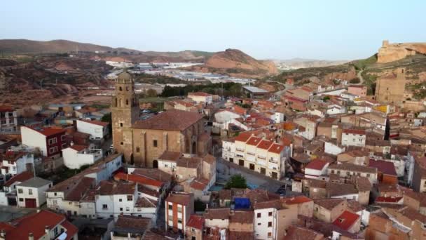 Luchtfoto Van Arnedo Beroemde Toeristische Bestemming Rioja Spanje Hoge Kwaliteit — Stockvideo