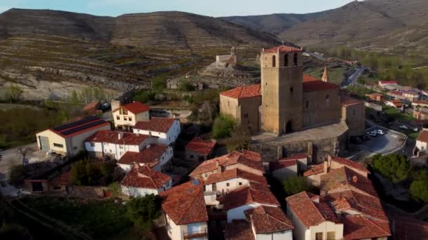 Veduta Aerea Enciso Famosa Destinazione Turistica Rioja Spagna Filmati Alta — Video Stock