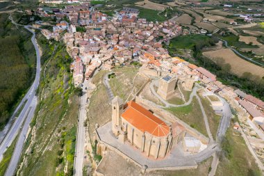 Aerial view of San Vicente de la Sonsierra, famous touristic destination in La Rioja, Spain. High quality photo clipart