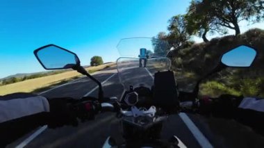 Motosiklet Turu 'nun kişisel perspektifi. Yüksek kalite 4k görüntü