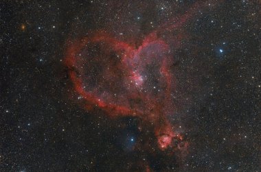 Astrophotography of Heart Nebula IC1805. Emission Nebula in the constellation Cassiopeia. High quality photo clipart