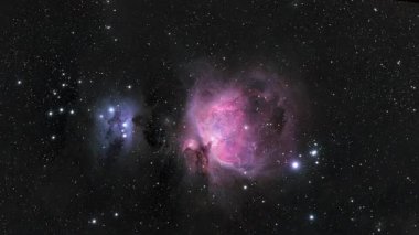 Orion Nebulasına Kozmik Yolculuk. Yüksek kalite 4k görüntü