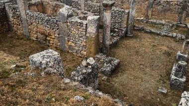 Burgos, Kastilya ve Leon 'daki eski Roma kolonisi Clunia Sulpicia' nın kalıntıları. Yüksek kalite 4k görüntü