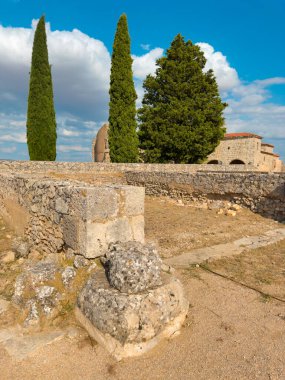 Burgos, Kastilya ve Leon 'daki eski Roma kolonisi Clunia Sulpicia' nın kalıntıları. Yüksek kaliteli fotoğrafçılık.