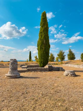 Burgos, Kastilya ve Leon 'daki eski Roma kolonisi Clunia Sulpicia' nın kalıntıları. Yüksek kaliteli fotoğrafçılık.