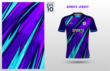 Futbol forması için soyut desenli grunge arka planlı tişört tasarım şablonu. Spor üniforması ön tarafta. Spor kulübü için tişört. Vektör İllüstrasyonu